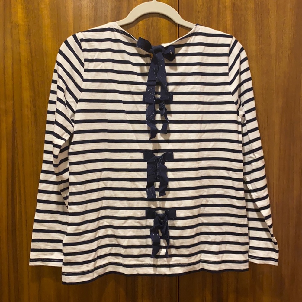 J. Crew Navy and White Striped Long Sleeve Top